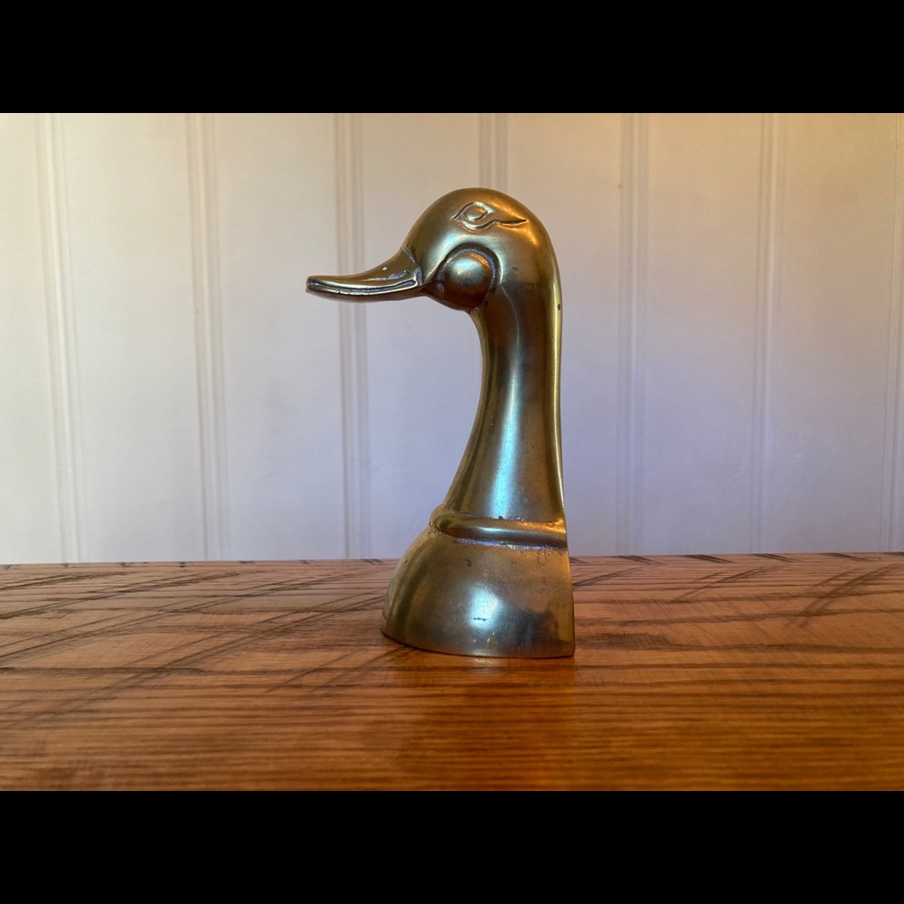 Brass Duck Bookend